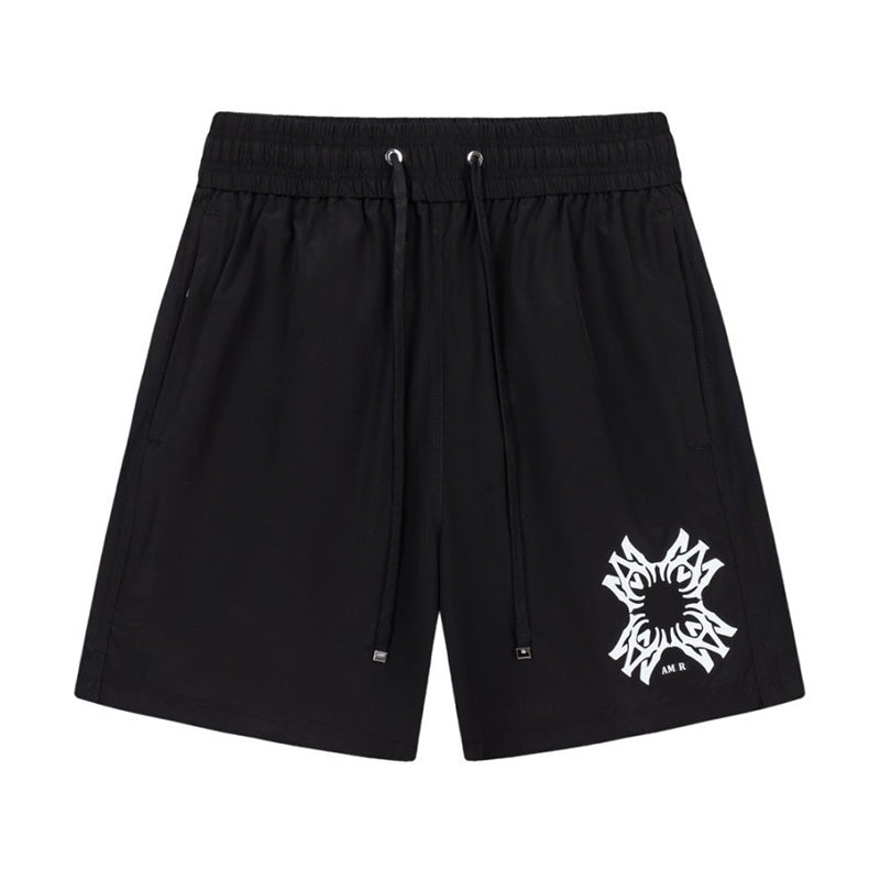 AMIRI Straight-Leg Mid-Length Logo-Print Swim Shorts
